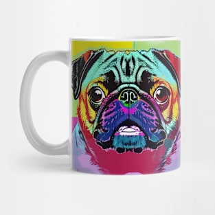 Colorful Pop Art Portrait of a Pug Mug